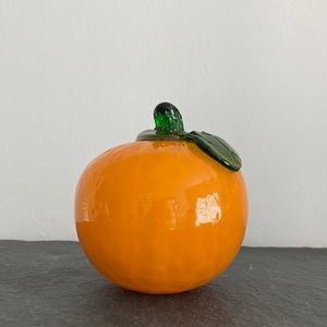 Vintage murano glass fruit orange with details